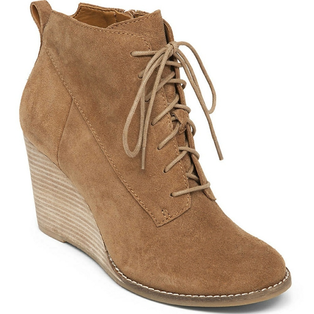 LUCKY BRAND Yoanna Lace Up Wedge Bootie 9.5M (9M)